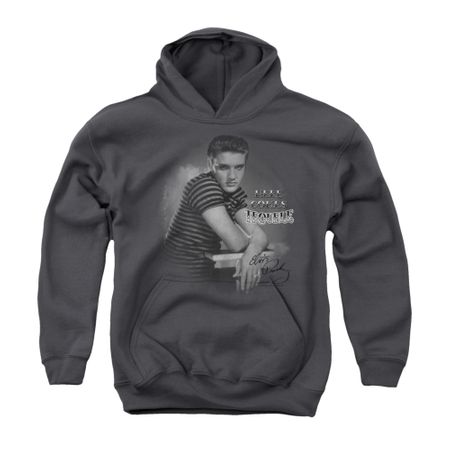 Elvis Presley Youth Hoodie Trouble Charcoal Kids Hoody