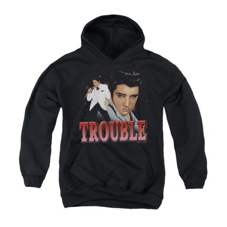 Elvis Presley Youth Hoodie Trouble In A White Suit Black Kids Hoody