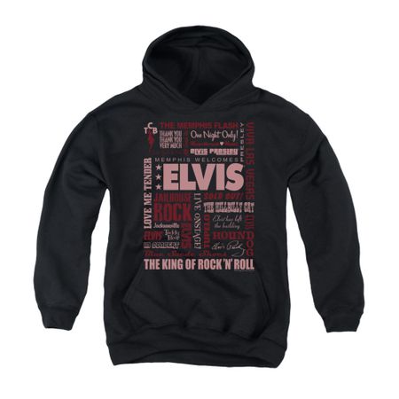 Elvis Presley Youth Hoodie Whole Lotta Type Black Kids Hoody