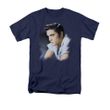 Elvis T-shirt - Blue Profile 50s Classic Rock - Navy