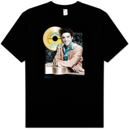 Elvis T-shirt - Classic Rock King Gold Record Classic Rock 50s - Black