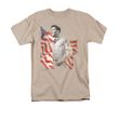 Elvis T-shirt - Freedom Patriotic Flag - Sand Colored