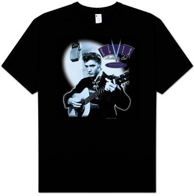 Elvis T-shirt Hillbilly Cat Classic 50s Pose Black Tee
