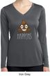 Emoji Shit Happens Ladies Dry Wicking Long Sleeve Shirt