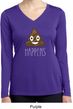 Emoji Shit Happens Ladies Dry Wicking Long Sleeve Shirt