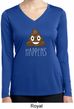 Emoji Shit Happens Ladies Dry Wicking Long Sleeve Shirt