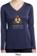 Emoji Shit Happens Ladies Dry Wicking Long Sleeve Shirt