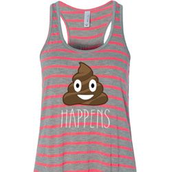 Emoji Shit Happens Ladies Flowy Racerback Tanktop