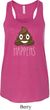 Emoji Shit Happens Ladies Flowy Racerback Tanktop