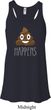 Emoji Shit Happens Ladies Flowy Racerback Tanktop