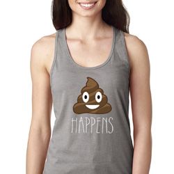 Emoji Shit Happens Ladies Ideal Tank Top