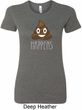 Emoji Shit Happens Ladies Longer Length Shirt
