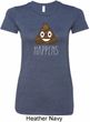 Emoji Shit Happens Ladies Longer Length Shirt