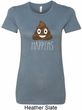 Emoji Shit Happens Ladies Longer Length Shirt