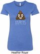 Emoji Shit Happens Ladies Longer Length Shirt