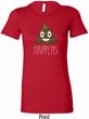 Emoji Shit Happens Ladies Longer Length Shirt