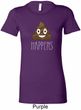 Emoji Shit Happens Ladies Longer Length Shirt