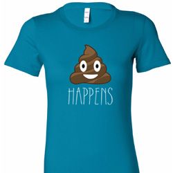 Emoji Shit Happens Ladies Longer Length Shirt