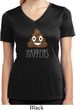 Emoji Shit Happens Ladies Moisture Wicking V-neck Shirt