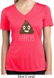 Emoji Shit Happens Ladies Moisture Wicking V-neck Shirt