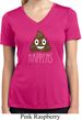 Emoji Shit Happens Ladies Moisture Wicking V-neck Shirt