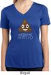 Emoji Shit Happens Ladies Moisture Wicking V-neck Shirt