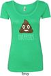 Emoji Shit Happens Ladies Scoop Neck Shirt