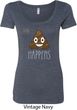 Emoji Shit Happens Ladies Scoop Neck Shirt