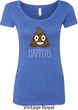 Emoji Shit Happens Ladies Scoop Neck Shirt