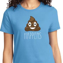 Emoji Shit Happens Ladies Shirt