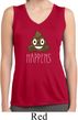 Emoji Shit Happens Ladies Sleeveless Moisture Wicking Shirt