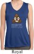 Emoji Shit Happens Ladies Sleeveless Moisture Wicking Shirt