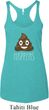 Emoji Shit Happens Ladies Tri Blend Racerback Tank Top