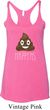 Emoji Shit Happens Ladies Tri Blend Racerback Tank Top