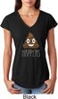 Emoji Shit Happens Ladies Tri Blend V-Neck Shirt