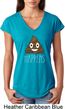 Emoji Shit Happens Ladies Tri Blend V-Neck Shirt