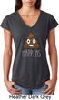 Emoji Shit Happens Ladies Tri Blend V-Neck Shirt