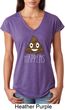Emoji Shit Happens Ladies Tri Blend V-Neck Shirt