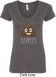 Emoji Shit Happens Ladies V-Neck Shirt
