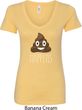 Emoji Shit Happens Ladies V-Neck Shirt