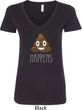 Emoji Shit Happens Ladies V-Neck Shirt