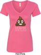 Emoji Shit Happens Ladies V-Neck Shirt