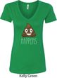 Emoji Shit Happens Ladies V-Neck Shirt