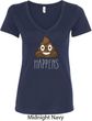 Emoji Shit Happens Ladies V-Neck Shirt