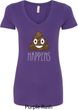 Emoji Shit Happens Ladies V-Neck Shirt