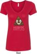 Emoji Shit Happens Ladies V-Neck Shirt