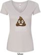 Emoji Shit Happens Ladies V-Neck Shirt