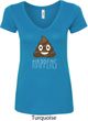 Emoji Shit Happens Ladies V-Neck Shirt