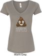 Emoji Shit Happens Ladies V-Neck Shirt