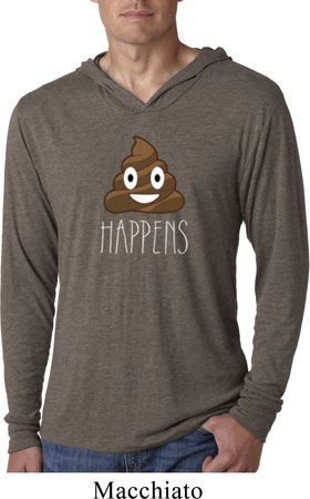 Emoji Shit Happens Lightweight Hoodie Shirt